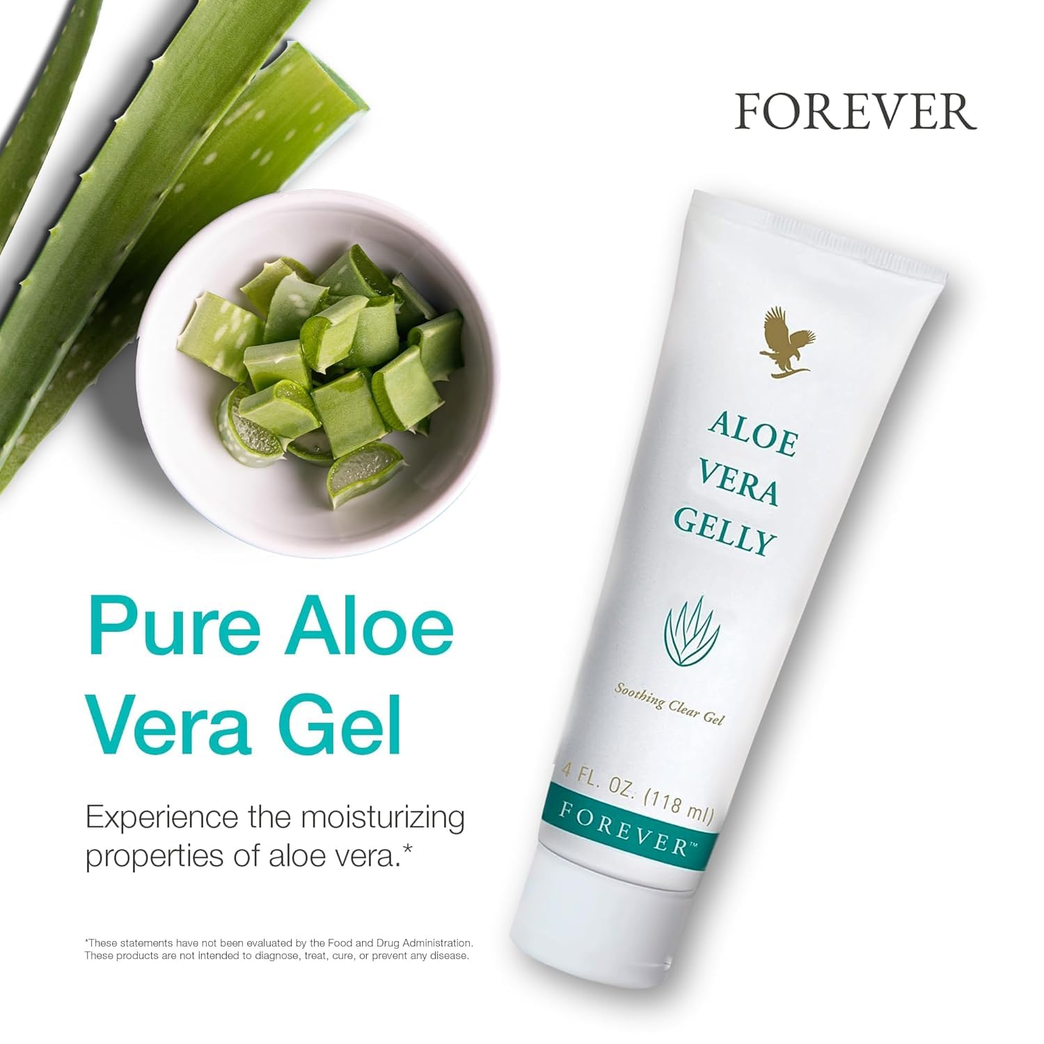 Forever Living Aloe Vera Gelly | Pure Aloe Gel for Soothing & Hydrating Skin | Fast-Absorbing, Non-Staining | Vegan & Gluten-Free | 4 fl oz