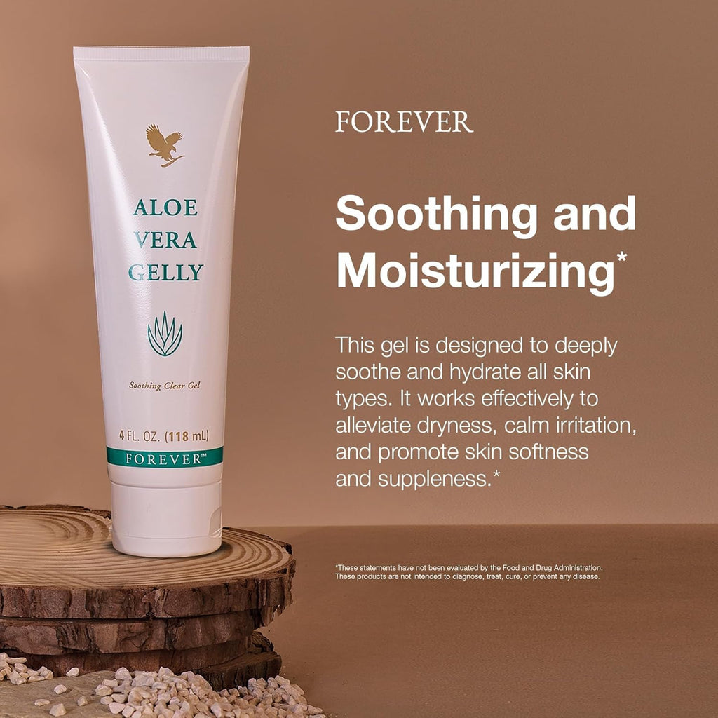 Forever Living Aloe Vera Gelly – Pure Aloe Gel for Soothing, Fast-Absorbing Moisturization (4 fl oz x 2)
