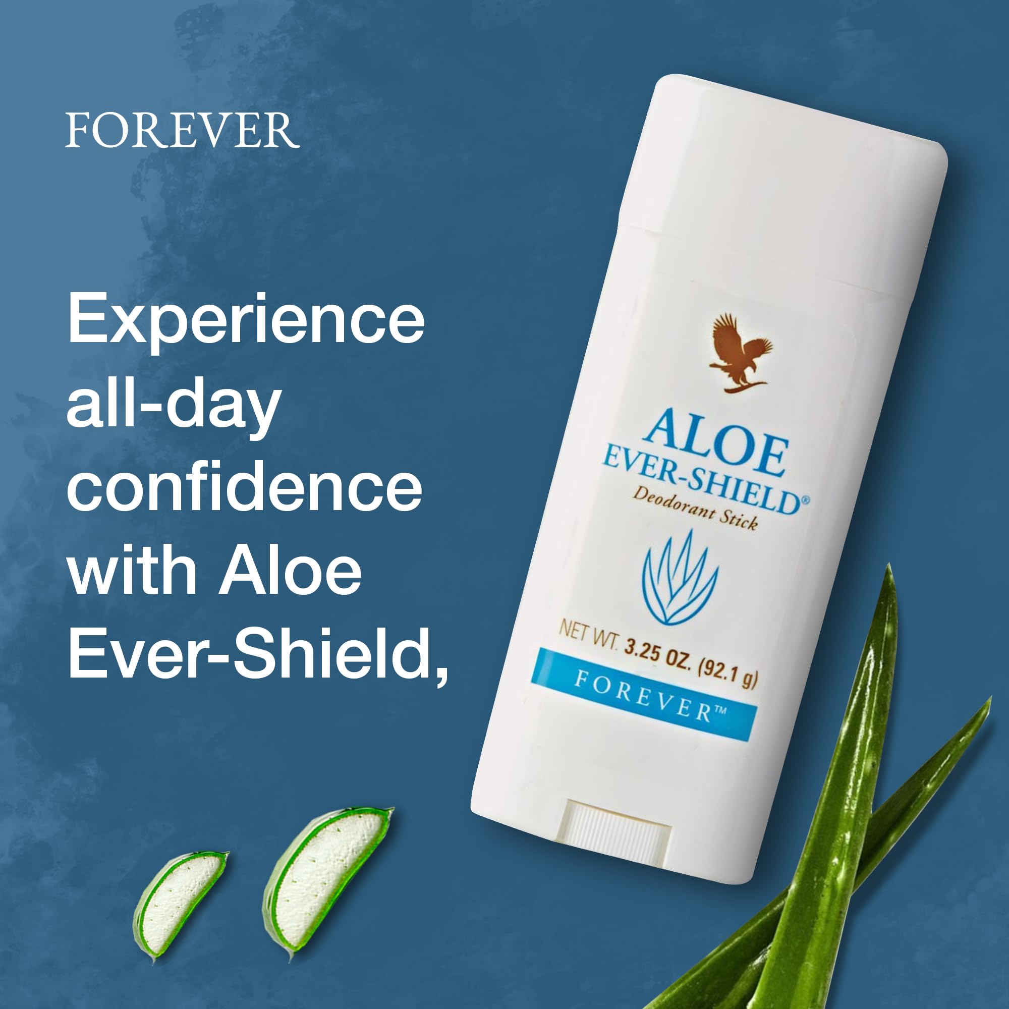 Forever Living Aloe Ever-Shield Aluminum-Free Deodorant - Soothing Aloe for Sensitive Skin, 3.25 oz Stick (Pack of 3)