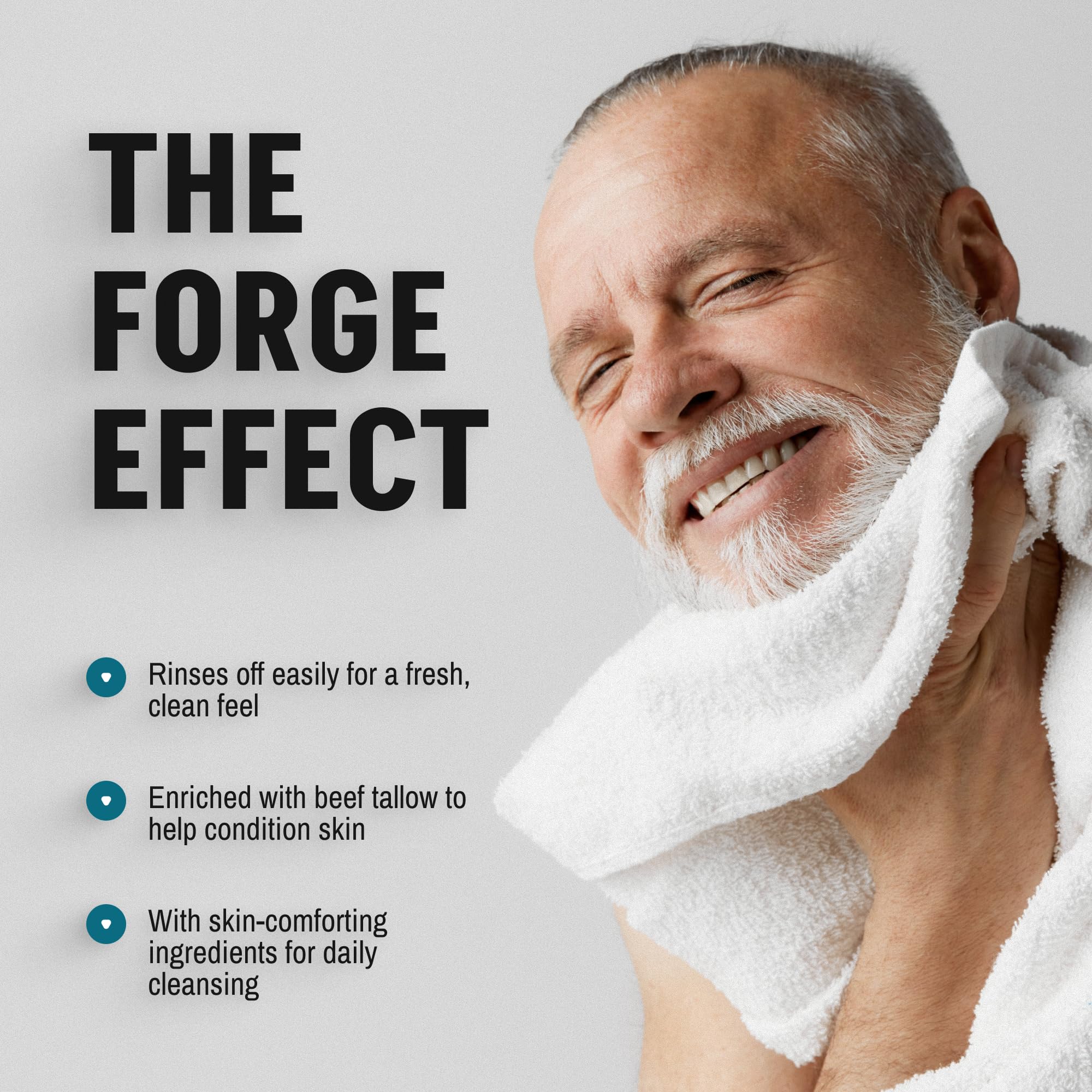 FORGE SKIN Beef Tallow Face Wash for Men | Hydrating Daily Cleanser & Gentle Exfoliation - 5 OZ