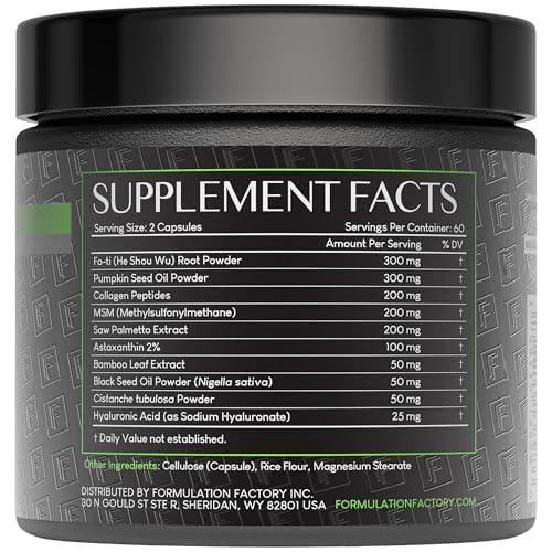 Formulation Factory Crown of Glory 10-in-1 Hair Growth Maximizer – DHT Blocker with Saw Palmetto & Collagen (120 Capsules)