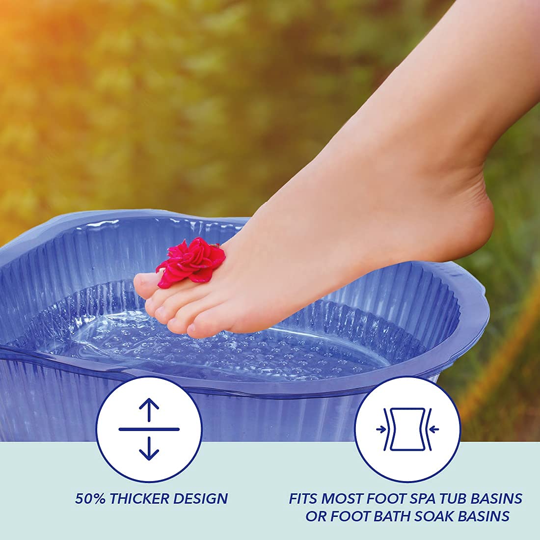 ForPro Universal Pedi Bath Liners – 50% Thicker, 100-Count, Fits Footsie Bath