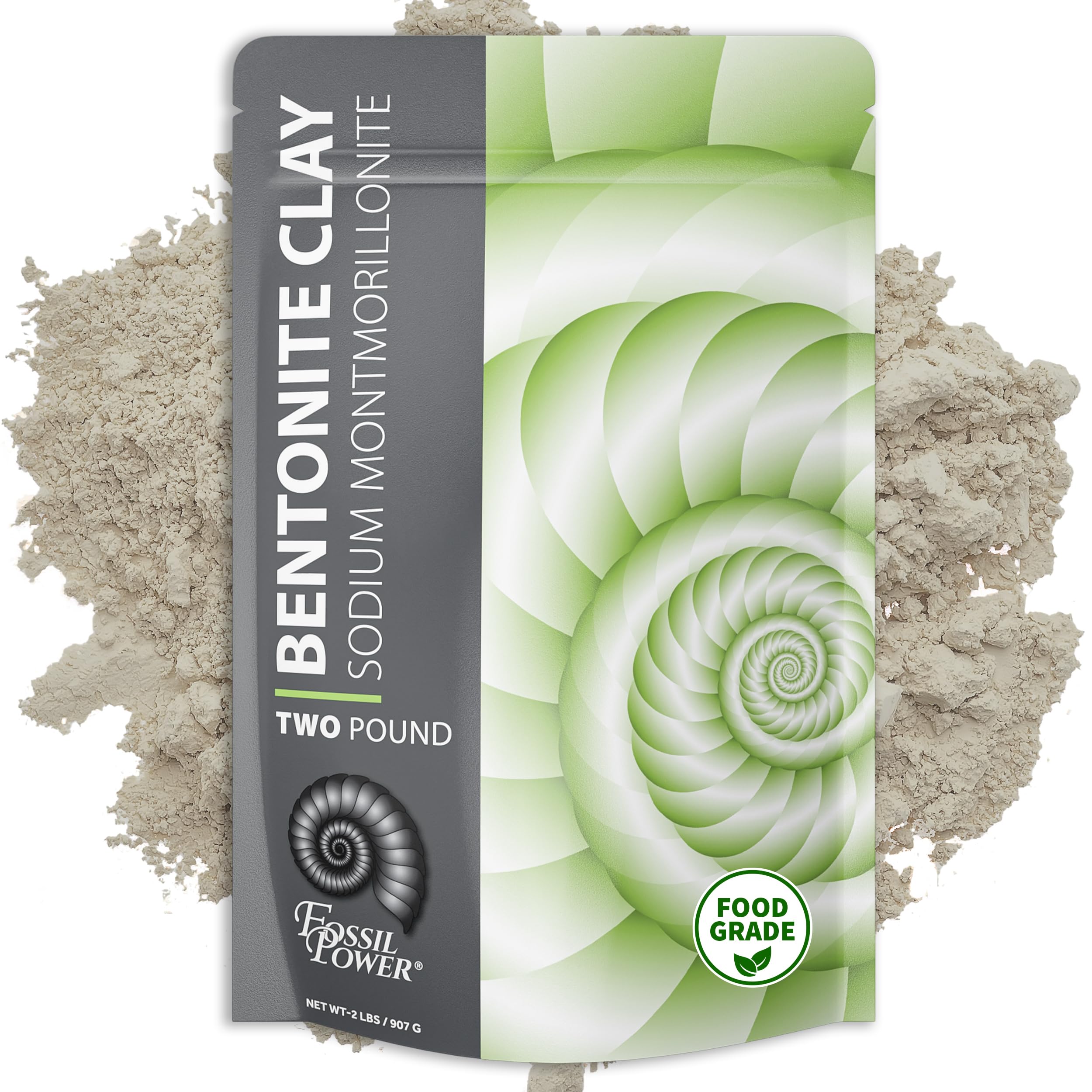 FOSSIL POWER Bentonite Clay Powder 2 lb – Pure, Food Grade DIY Skincare
