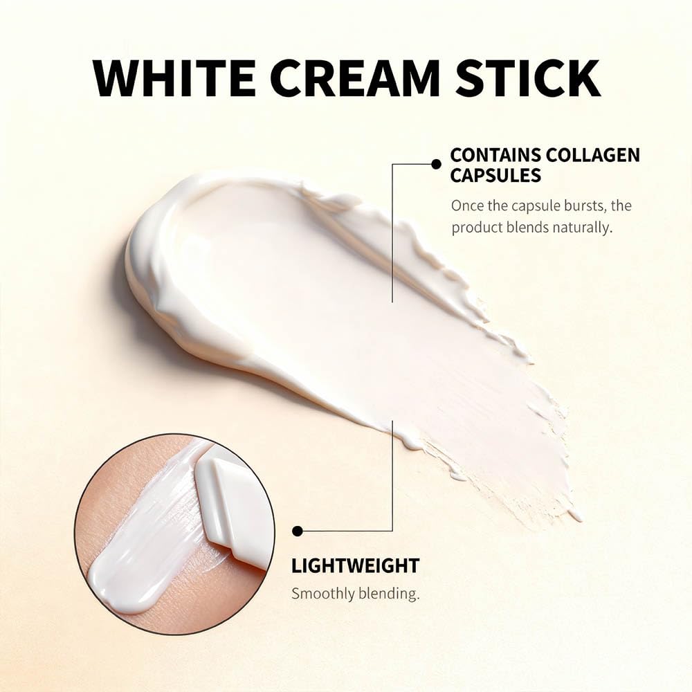 2 in 1 Foundation Stick With Brush – Color-Changing Hydrating Base Makeup, Dual-Ended, 3 Natural Color Matching Shades