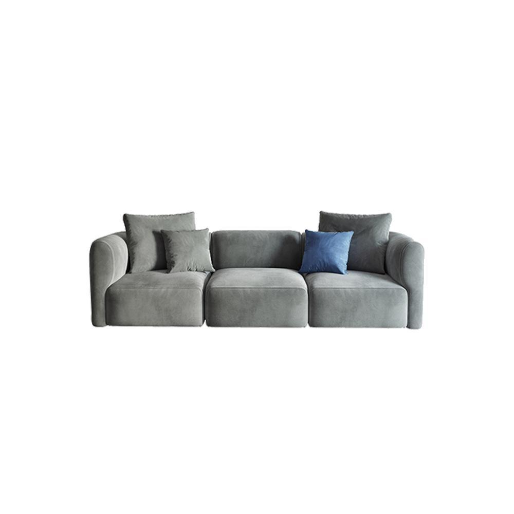 FIN Four Seater Sofa, Four Seater Corner Sofa, Grey Velvet