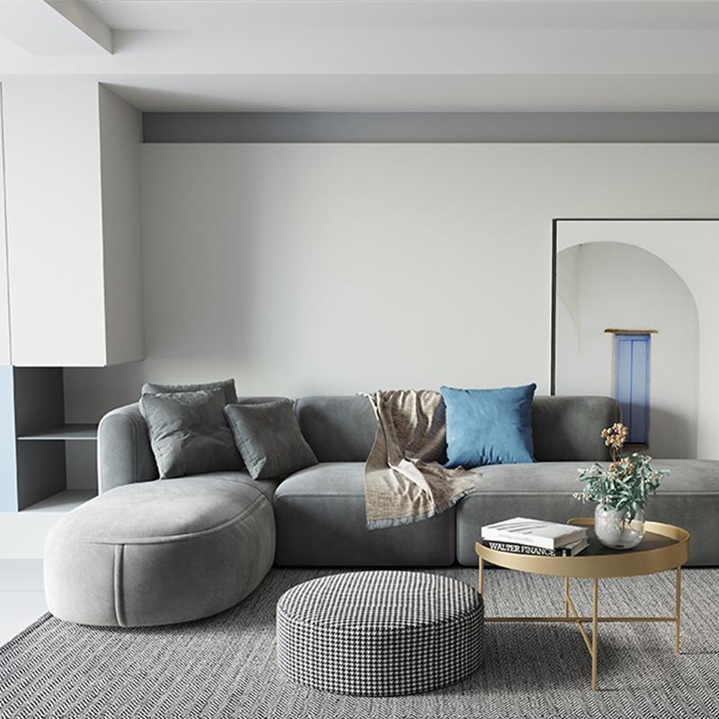 FIN Four Seater Sofa, Four Seater Corner Sofa, Grey Velvet