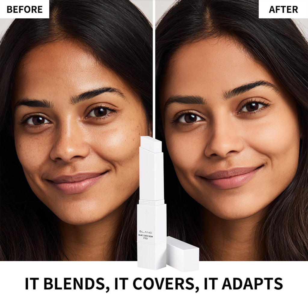 Fovcos Blanc Cover Cream Stick — Color-Changing Foundation, Pore Blur & Hydration