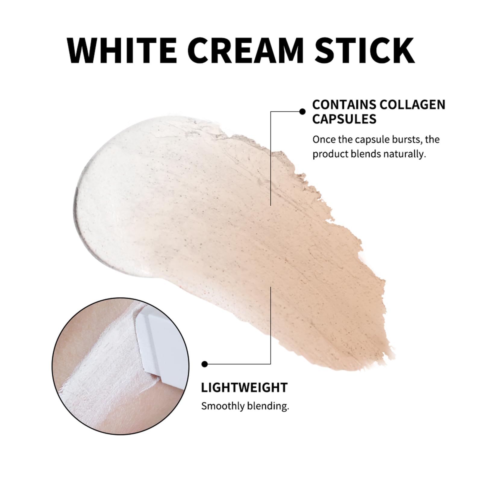 Fovcos Blanc Cover Cream Stick — Color-Changing Foundation, Pore Blur & Hydration