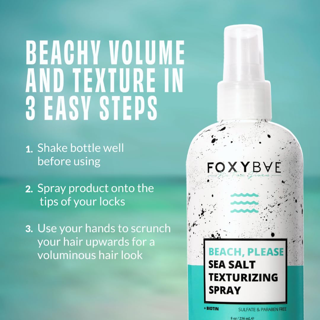 FoxyBae Sea Salt Spray with Biotin - Texture, Volume & Thickening (8 oz)