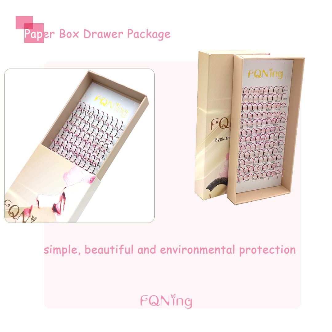 FQNing Glitter Lash Extensions Pink Sparkle Spike – 11-16mm, 0.20D, 120pcs