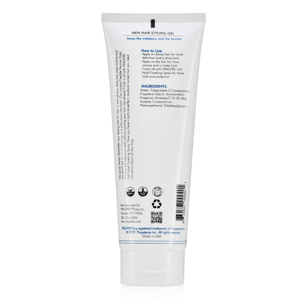 FRAGFRE Men Hair Styling Gel – Fragrance Free, pH Balanced, 8 oz