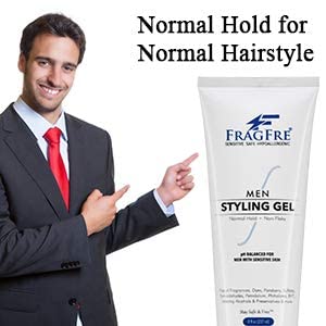 FRAGFRE Men Hair Styling Gel – Fragrance Free, pH Balanced, 8 oz