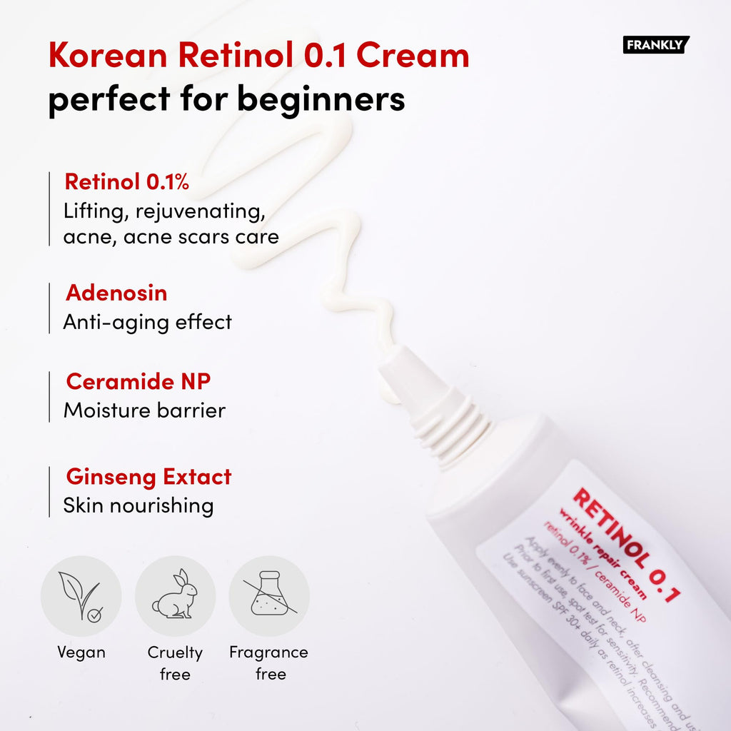 FRANKLY Retinol 0.1% Cream – Beginner Night Cream with Ceramides & Ginseng