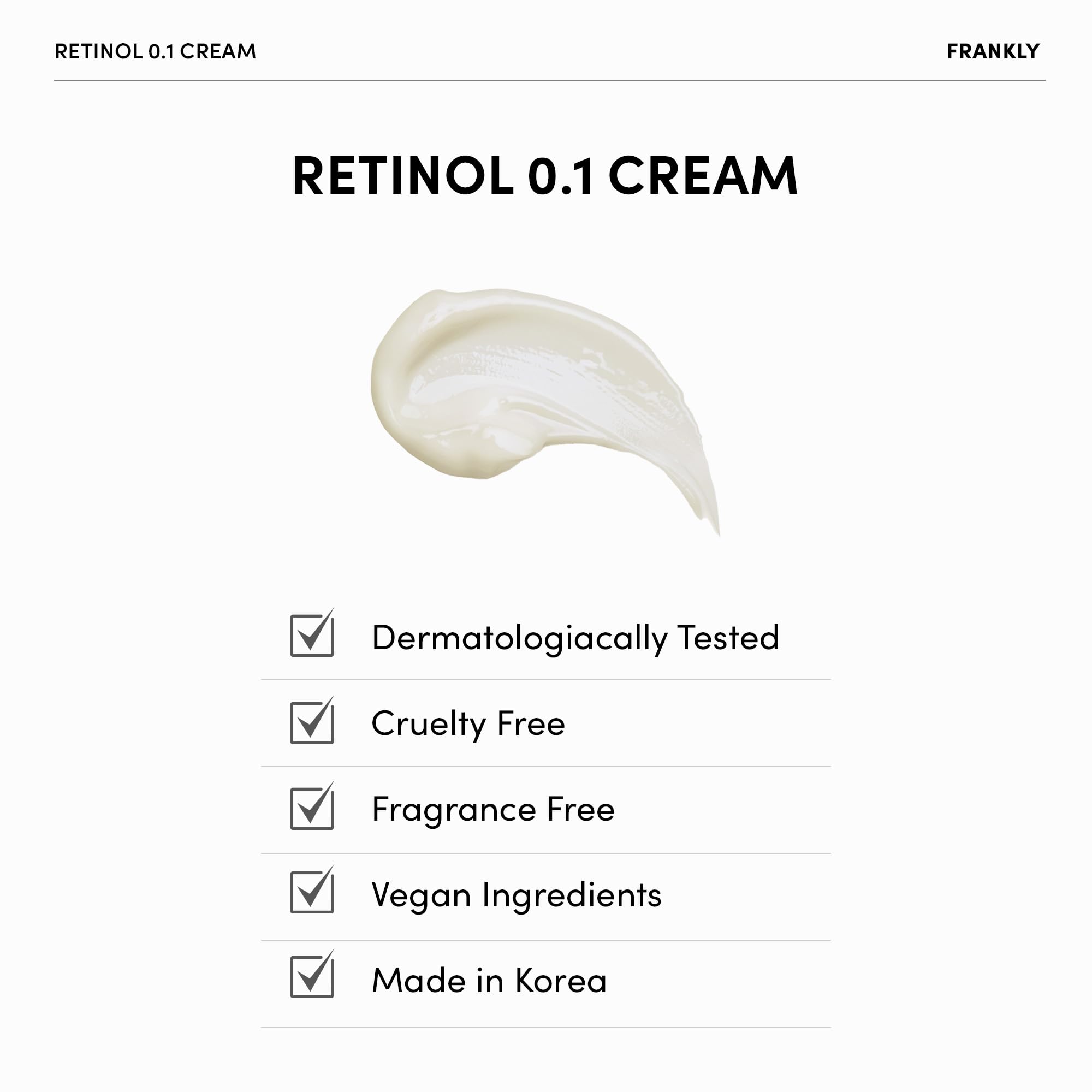 FRANKLY Retinol 0.1% Cream – Beginner Night Cream with Ceramides & Ginseng