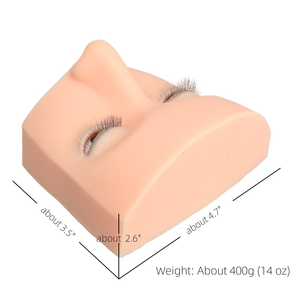 Free & Fun Lash Mannequin Head with Liftable Eyelids – 3D Silicone Lash Training Head (4 Upper + 1 Lower)