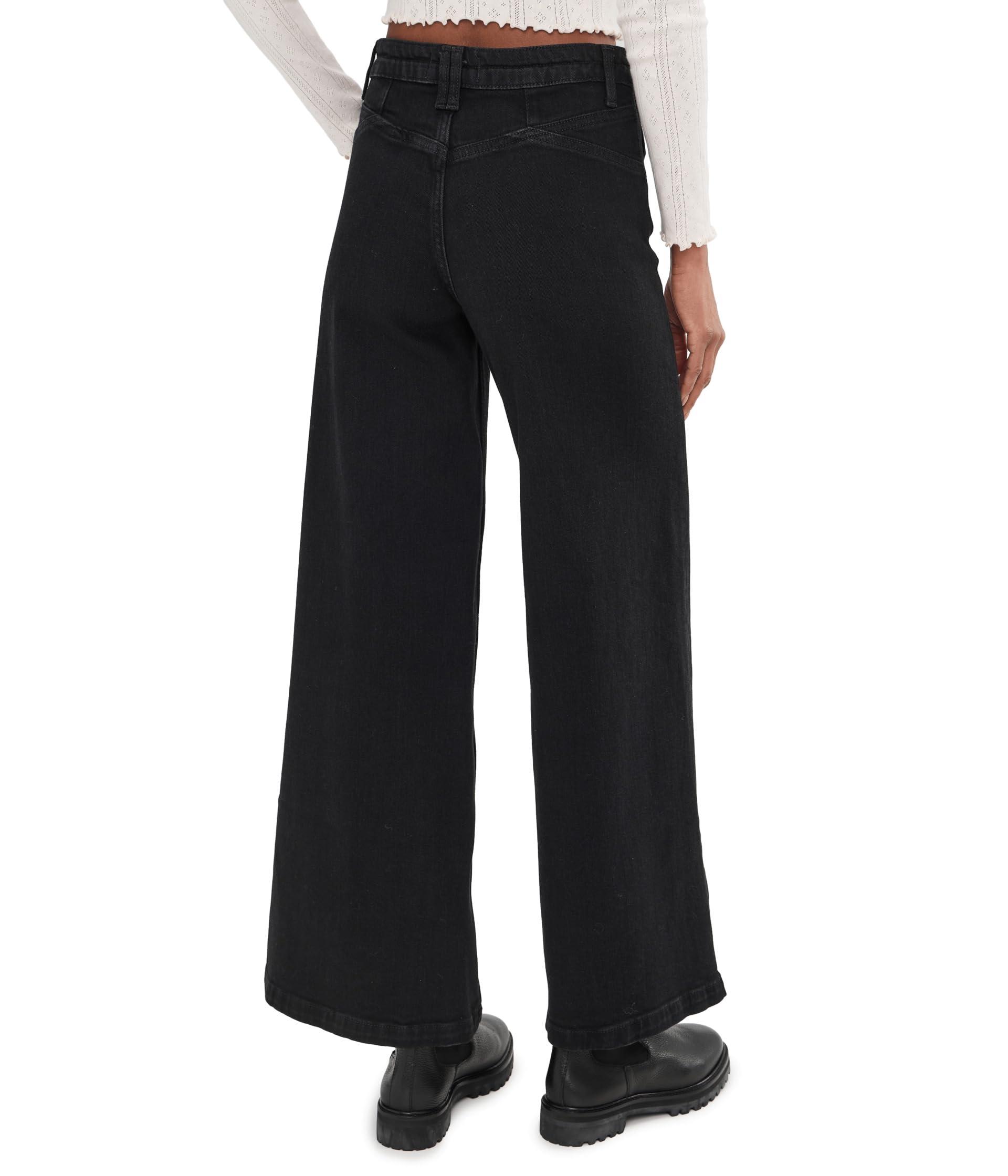 Free People Kellee High-Rise Palazzo Pants - Black, Size 26