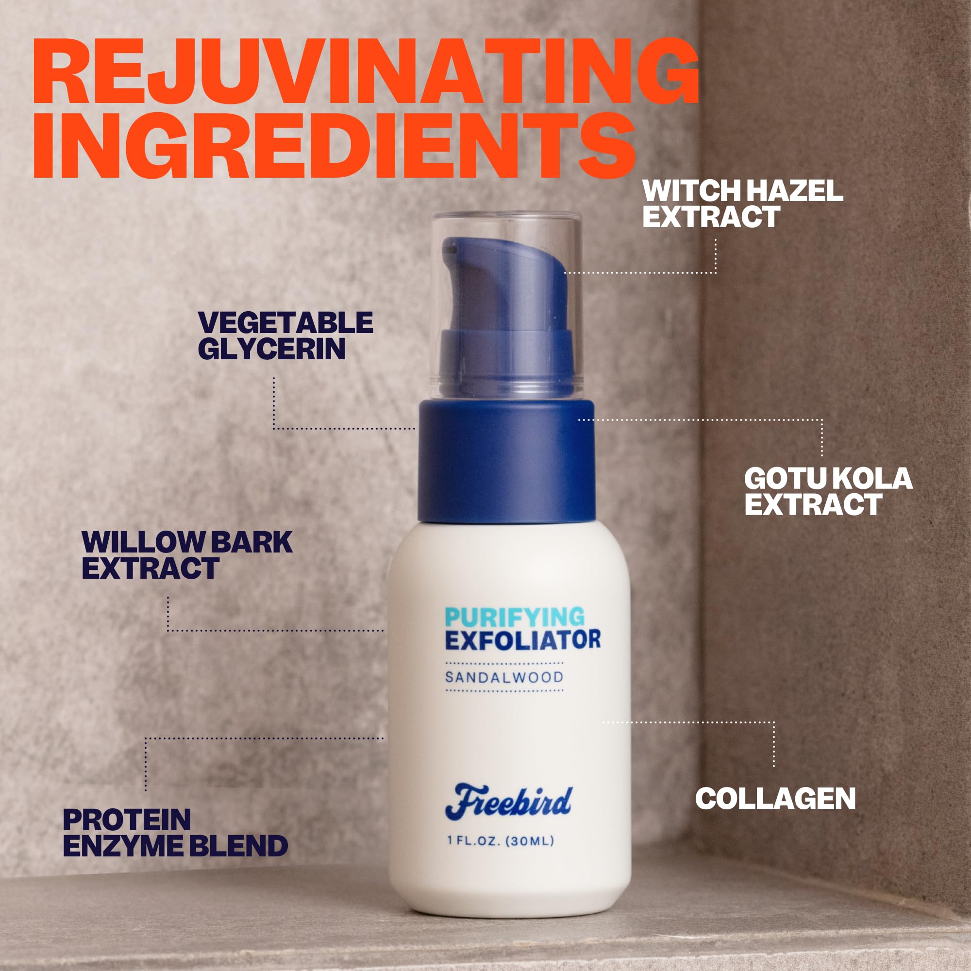 Freebird Salicylic Acid Face Exfoliator & Cleanser for Men – Gentle Pore Purifier, Paraben-Free, 30 mL