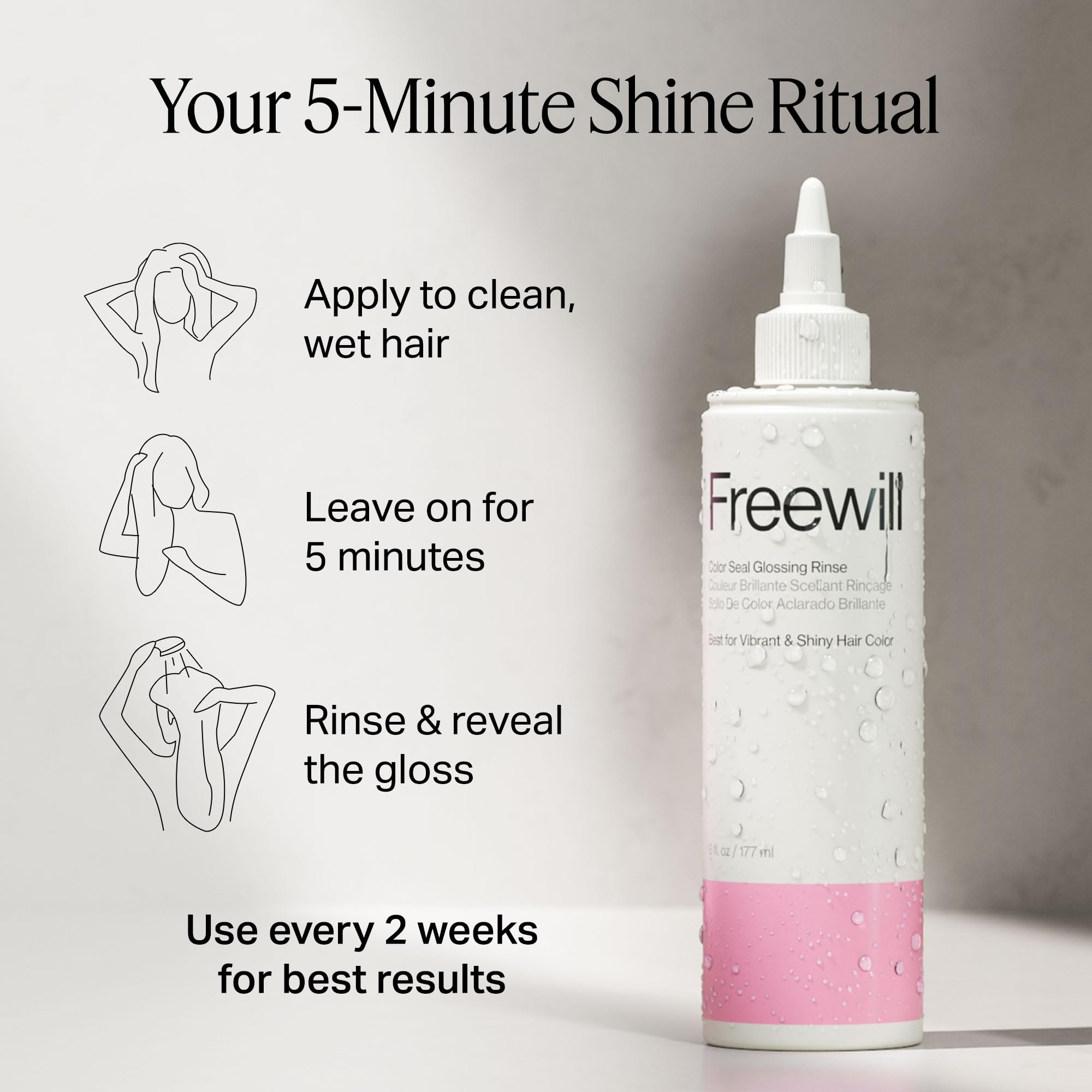 Freewill Color Seal Glossing Rinse – Color-Preserving Shine for Color-Treated Hair | 8.5 oz