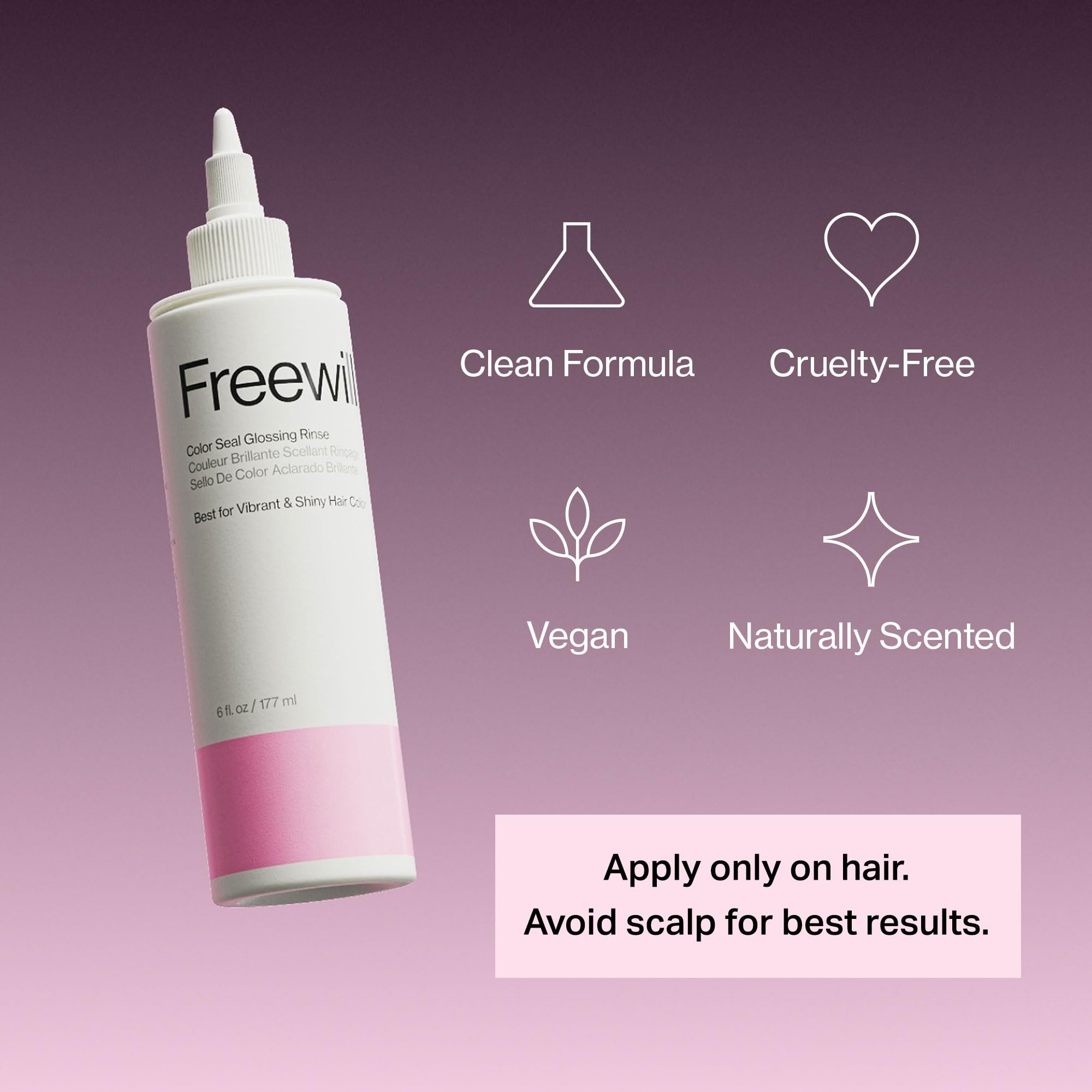 Freewill Color Seal Glossing Rinse – Color-Preserving Shine for Color-Treated Hair | 8.5 oz