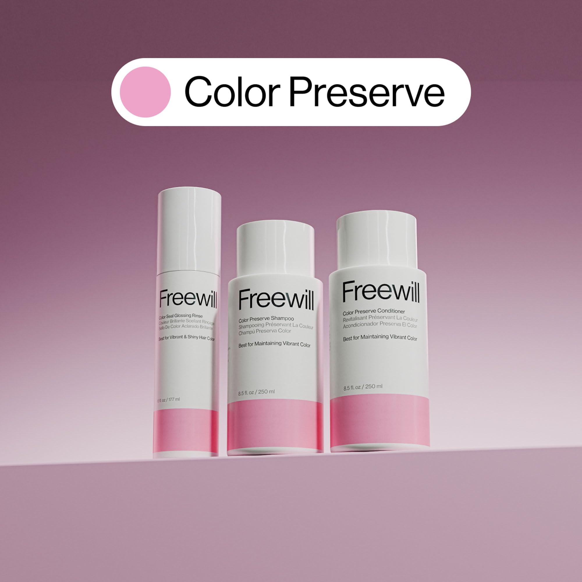Freewill Color Seal Glossing Rinse – Color-Preserving Shine for Color-Treated Hair | 8.5 oz