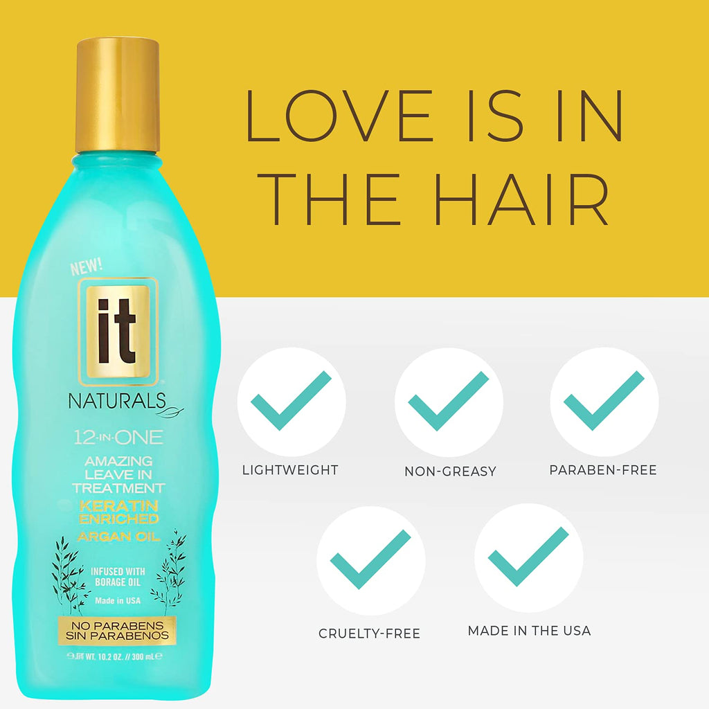 Freeze It 12-in-One Leave-In Hair Treatment with Keratin & Argan Oil – Silky, Shiny Hair