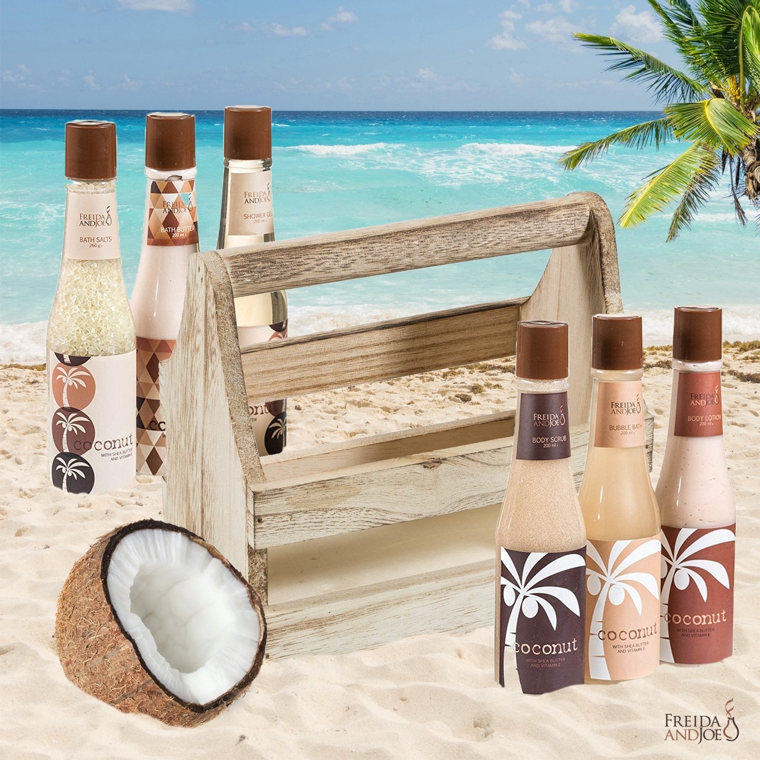 Freida and Joe Tropical Milky Coconut Bath & Body Set – Luxury Spa Gift