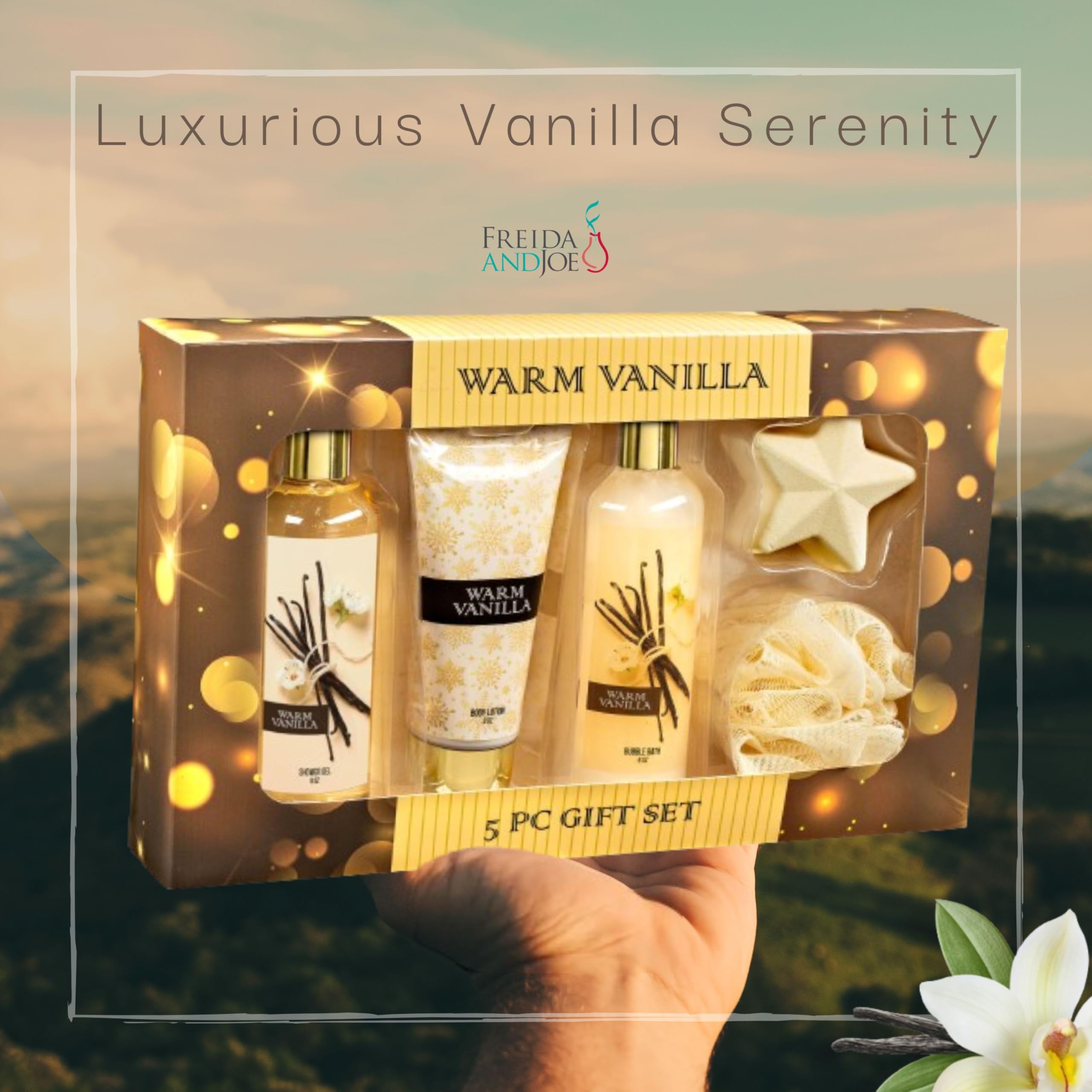 Freida & Joe Warm Vanilla Bath & Body Gift Box – Valentines Collection 2.0