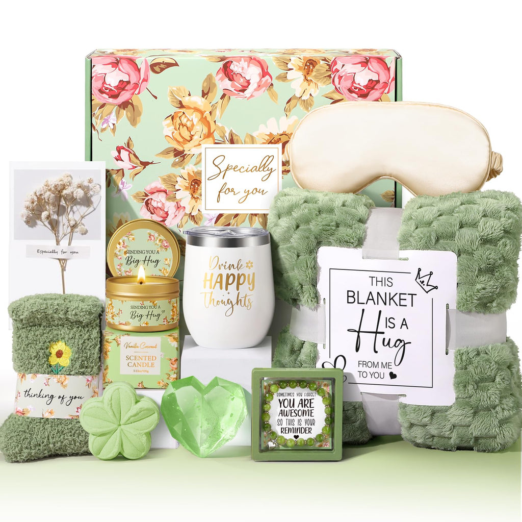 Frerdui Birthday Gift Basket for Women — Vanilla Relaxation Self-Care Kit for Mom, Sister, Best Friend