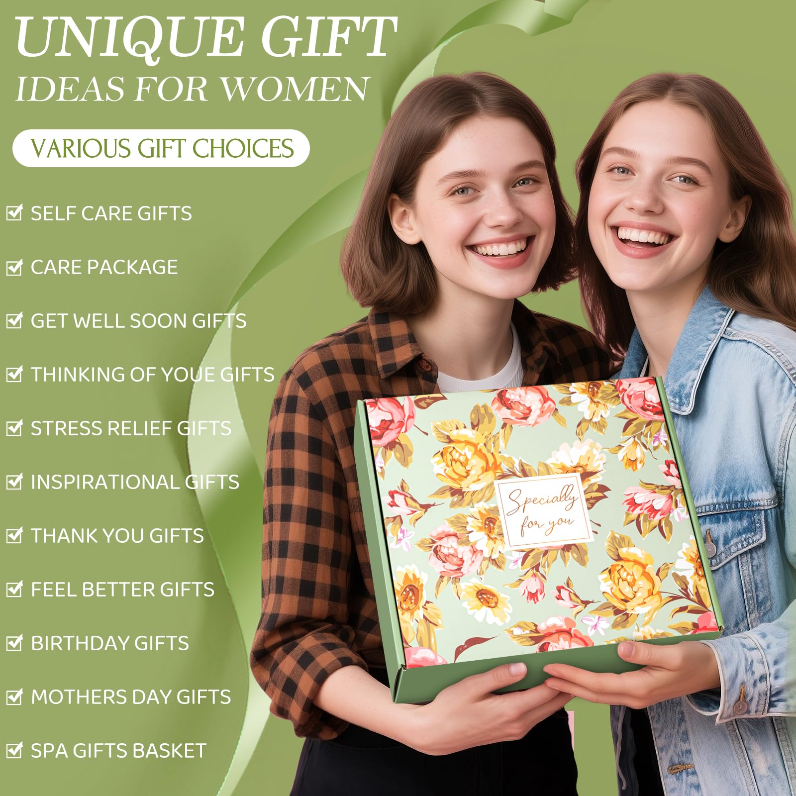 Frerdui Birthday Gift Basket for Women — Vanilla Relaxation Self-Care Kit for Mom, Sister, Best Friend
