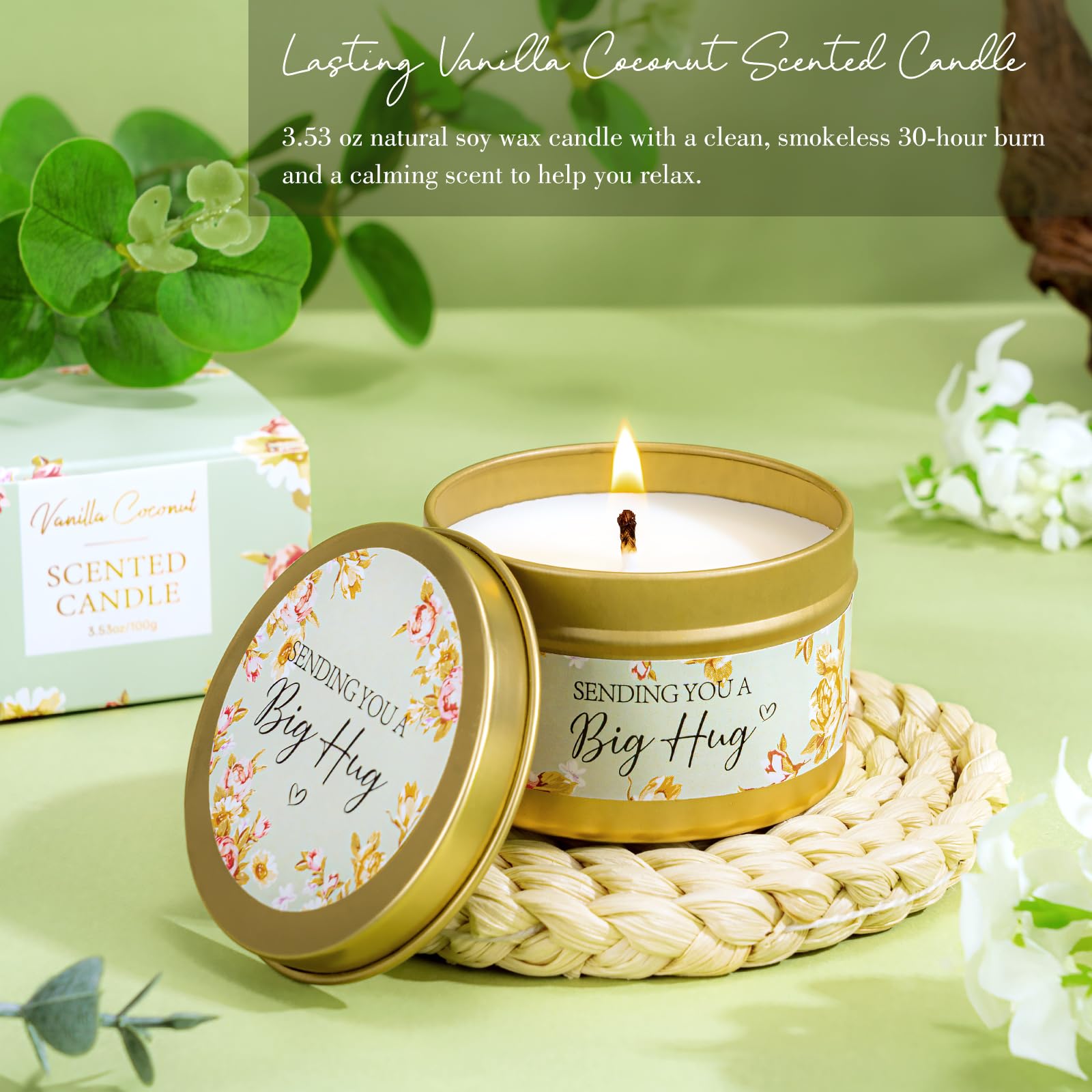 Frerdui Birthday Gift Basket for Women — Vanilla Relaxation Self-Care Kit for Mom, Sister, Best Friend