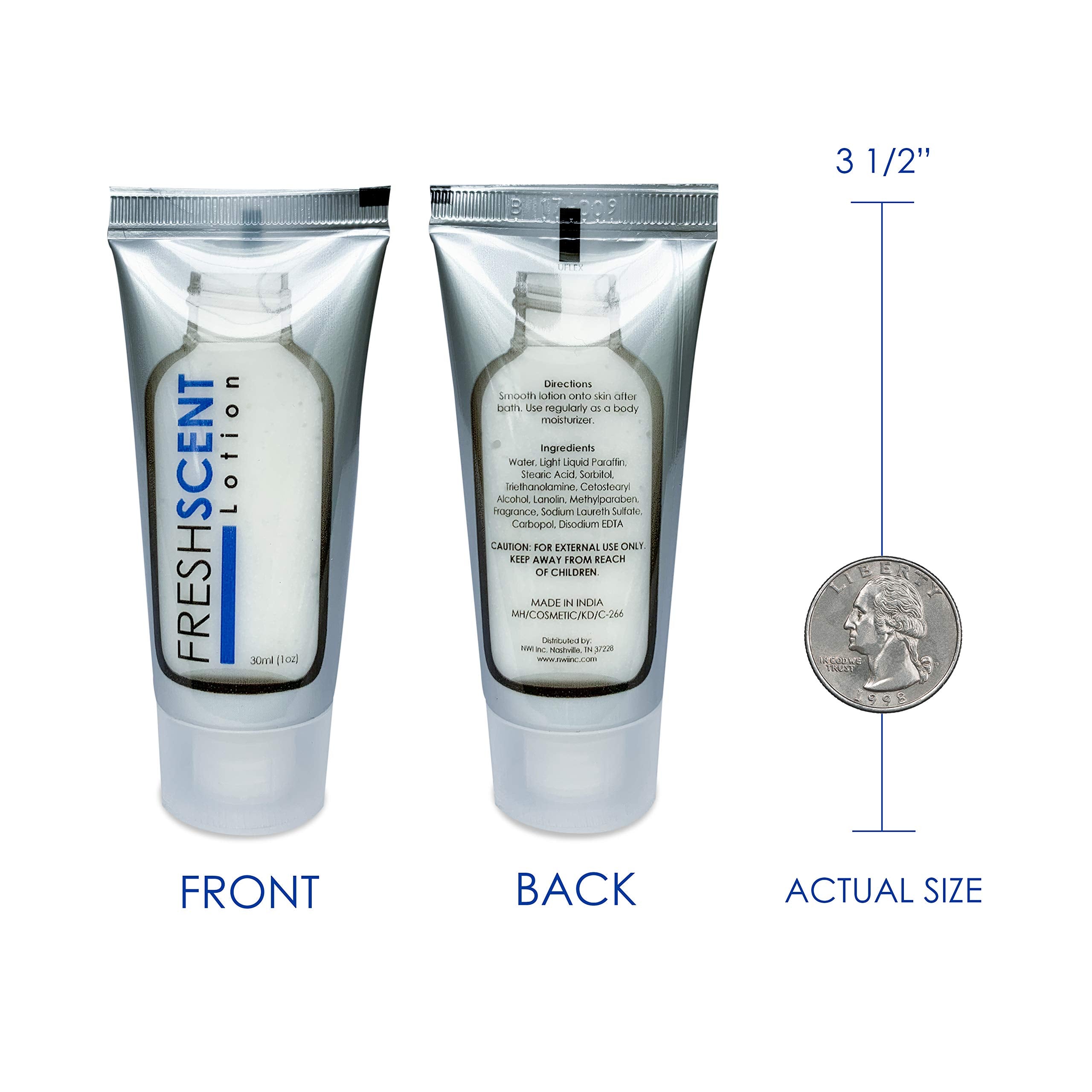 Freshscent Lotion 1oz (100 Pack) Hotel Travel Size Bulk Amenities for Hospitality
