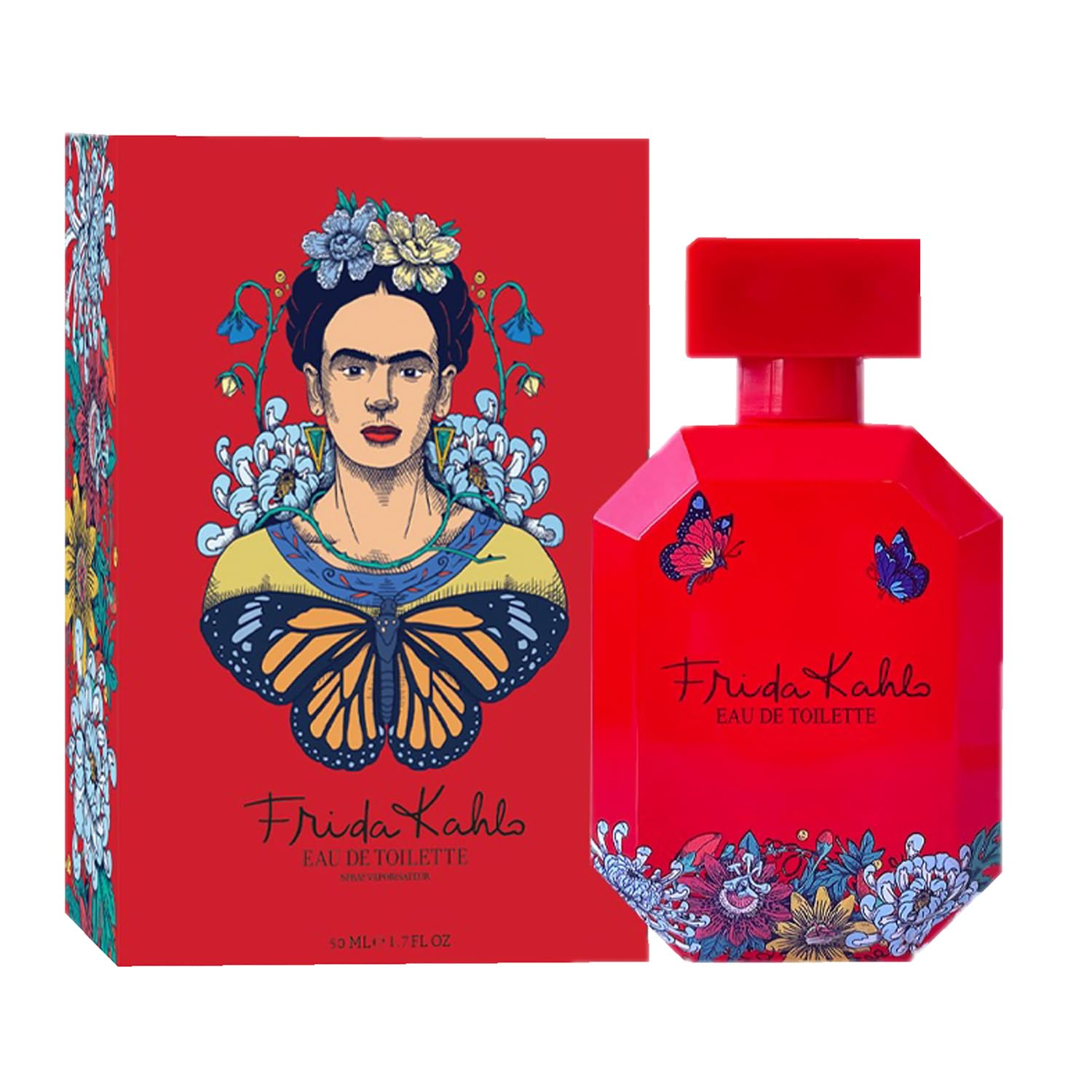 Frida Kahlo Red Eau de Toilette for Women – Long-Lasting Floral-Spicy Perfume, 1.7 oz – Made in USA