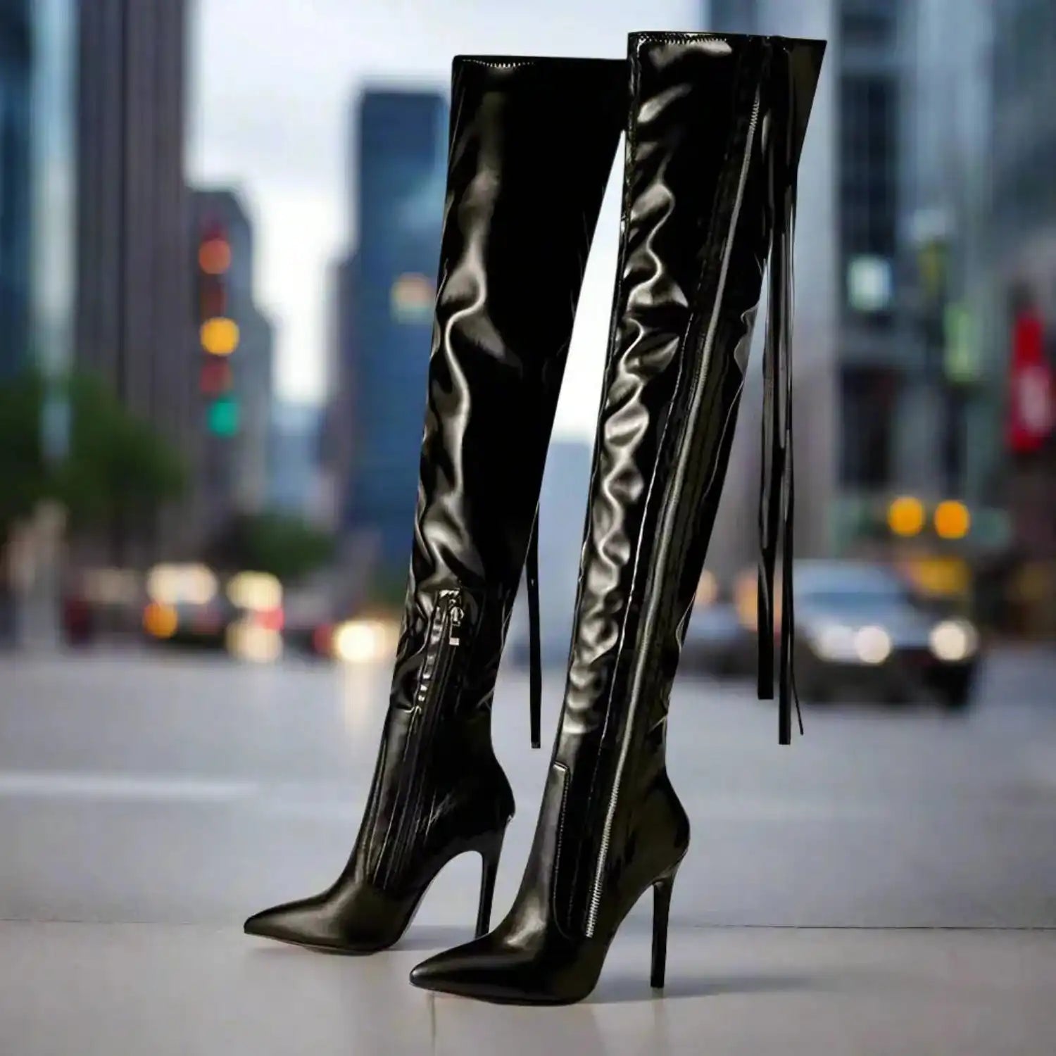 Fringe Over The Knee Boots High Heels