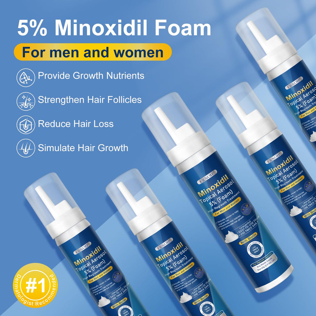 Frnoip 5% Minoxidil Foam for Men – Biotin-Enhanced Hair Regrowth