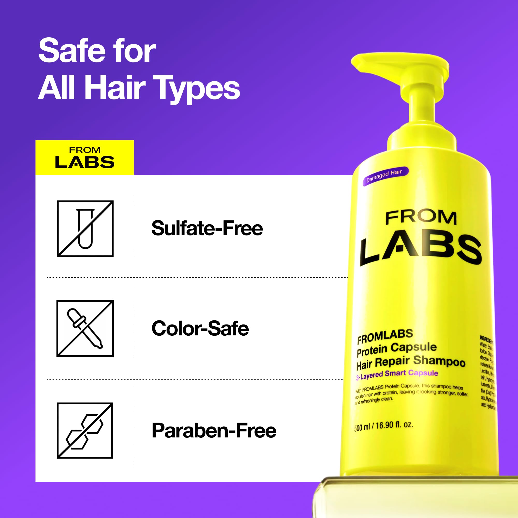 FROMLABS Protein Capsule Hair Shampoo – Hydrating, Sulfate-Free, Color-Safe