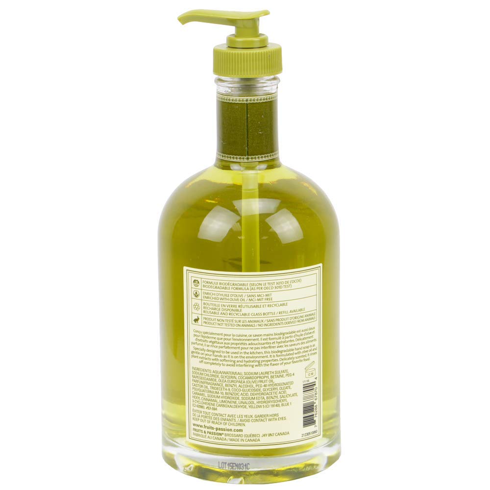 Fruits & Passion Cucina – Coriander & Olive Tree Hand Soap, Vegan Kitchen Liquid Hand Wash (16.9 oz)