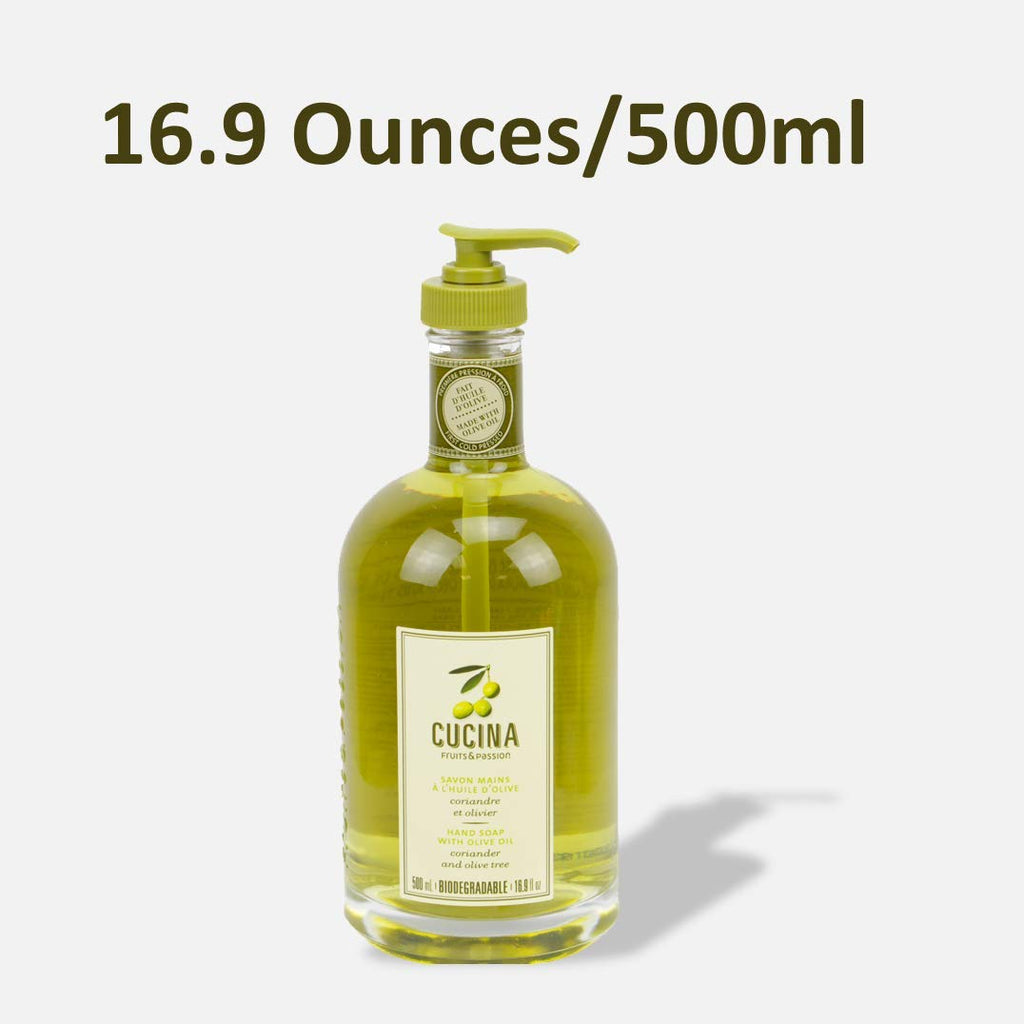 Fruits & Passion Cucina – Coriander & Olive Tree Hand Soap, Vegan Kitchen Liquid Hand Wash (16.9 oz)