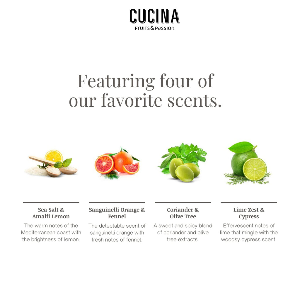 Fruits & Passion Cucina Regenerating Hand Cream Gift Set – Olive Oil, Travel-Size (Pack of 4)