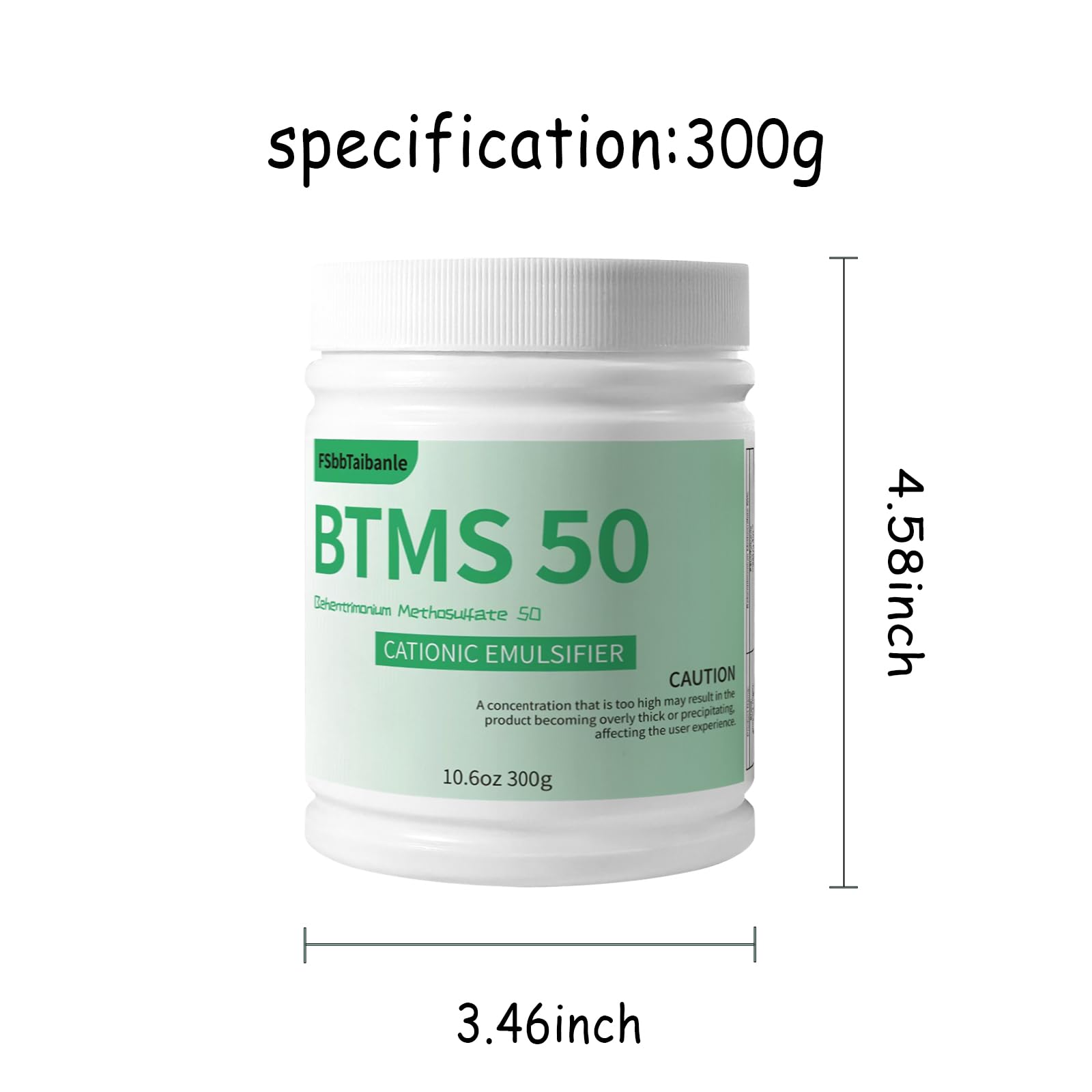 FSbbTaibanle BTMS 50 Conditioning Emulsifier – 10.6 oz Plant-Based, Ideal for Leave-In Conditioners, Lotions & Shampoos