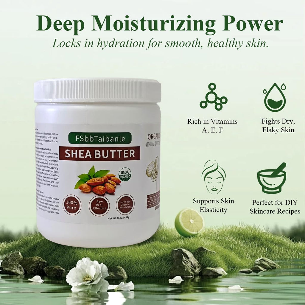 FSbbTaibanle Raw Shea Butter 16 oz – Pure Organic Skin Care