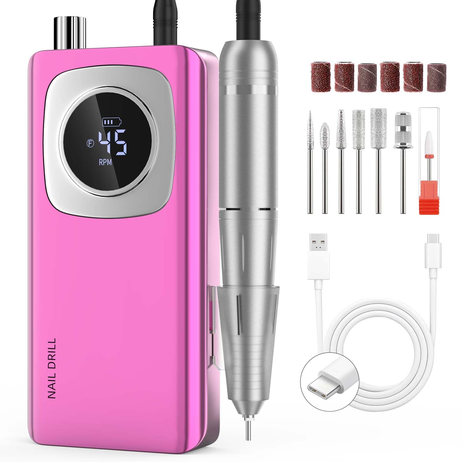FTOYIN Electric Nail Drill Pro — Rechargeable Nail File for Acrylic & Gel