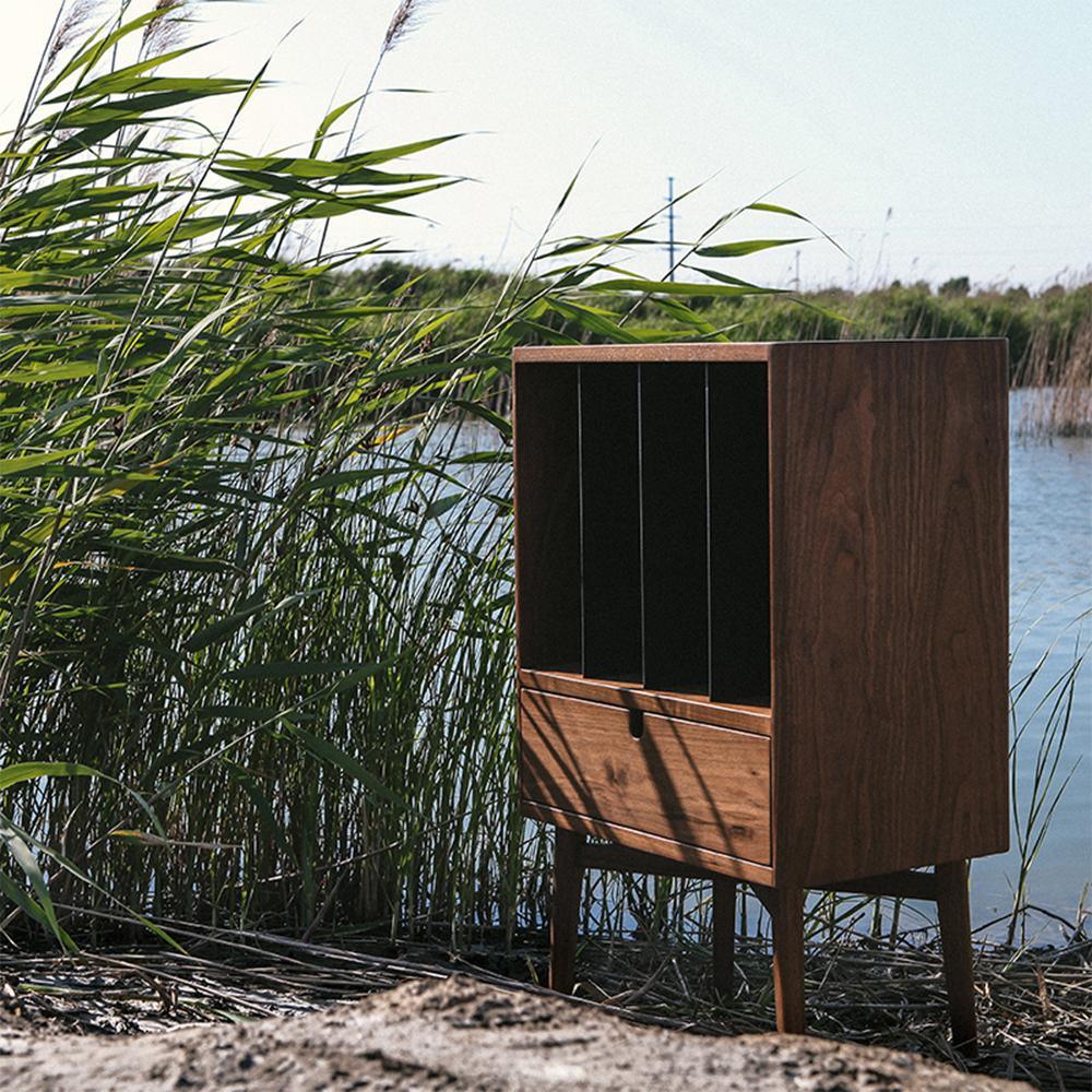 FU28 Bedside Table, Dark Oak