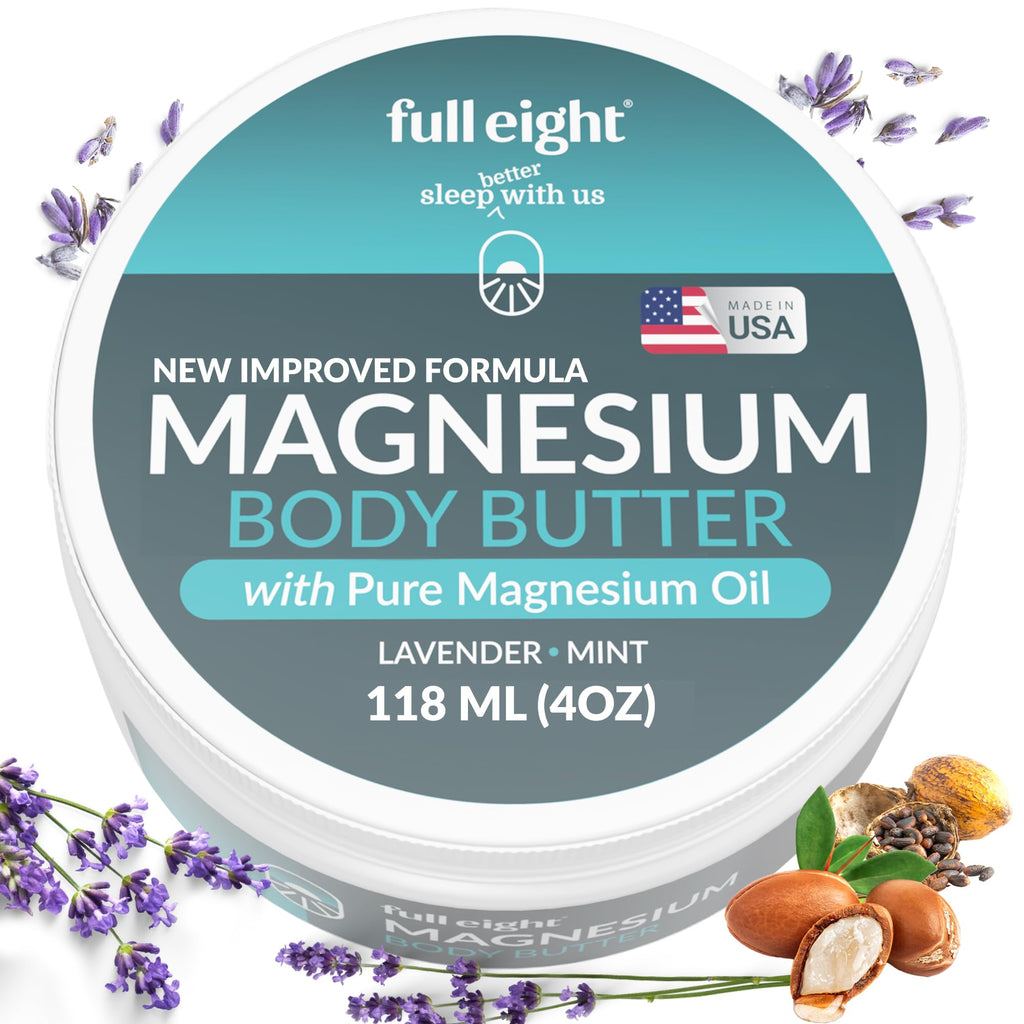 Full Eight Magnesium Body Butter with Pure Magnesium Oil – Leg Comfort & Sleep Support – 4oz