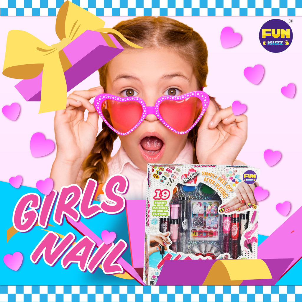 FUN KIDZ Nail Polish Pens Kit – 3-in-1 Nail Art Studio for Girls 7-12