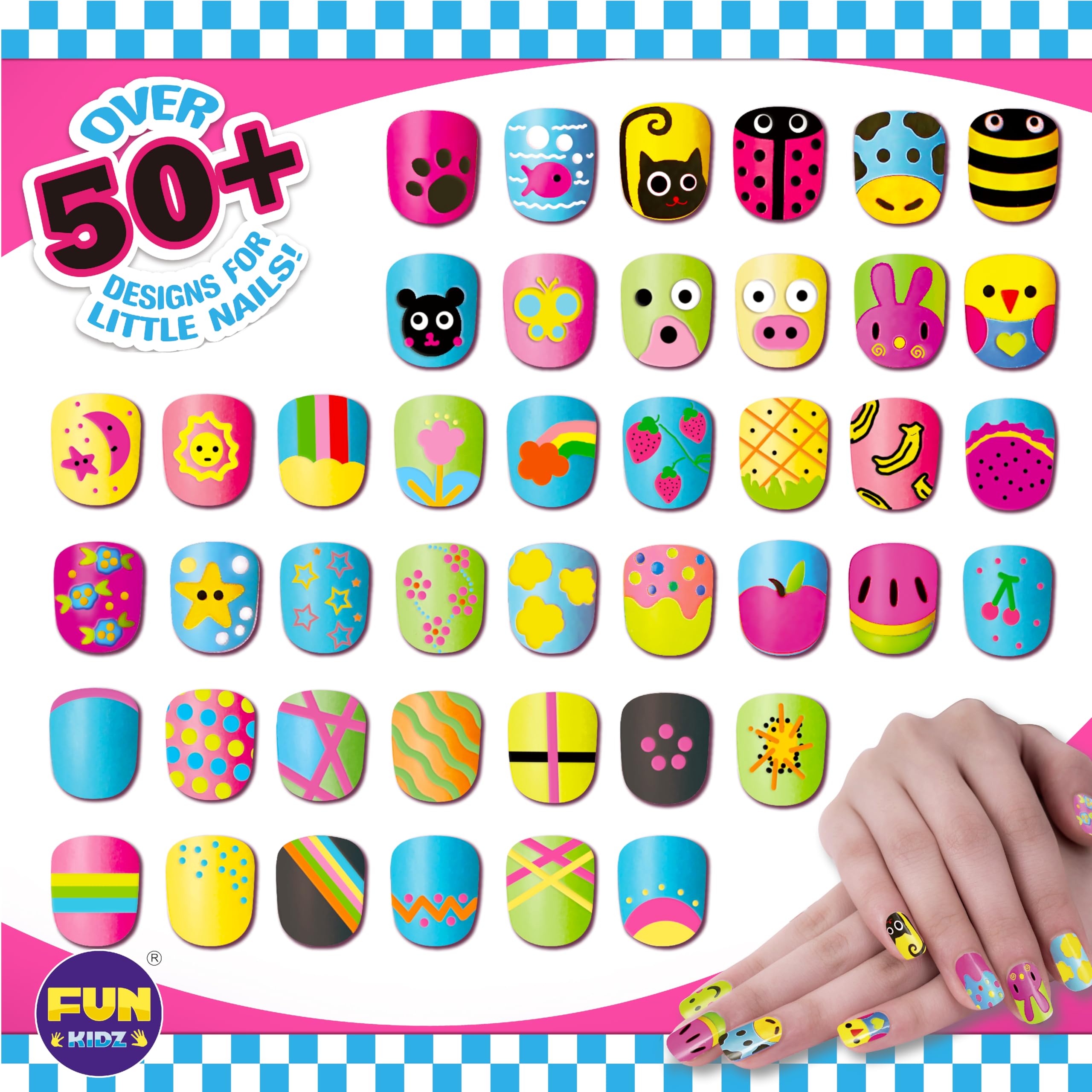 FUN KIDZ Nail Polish Pens Kit – 3-in-1 Nail Art Studio for Girls 7-12