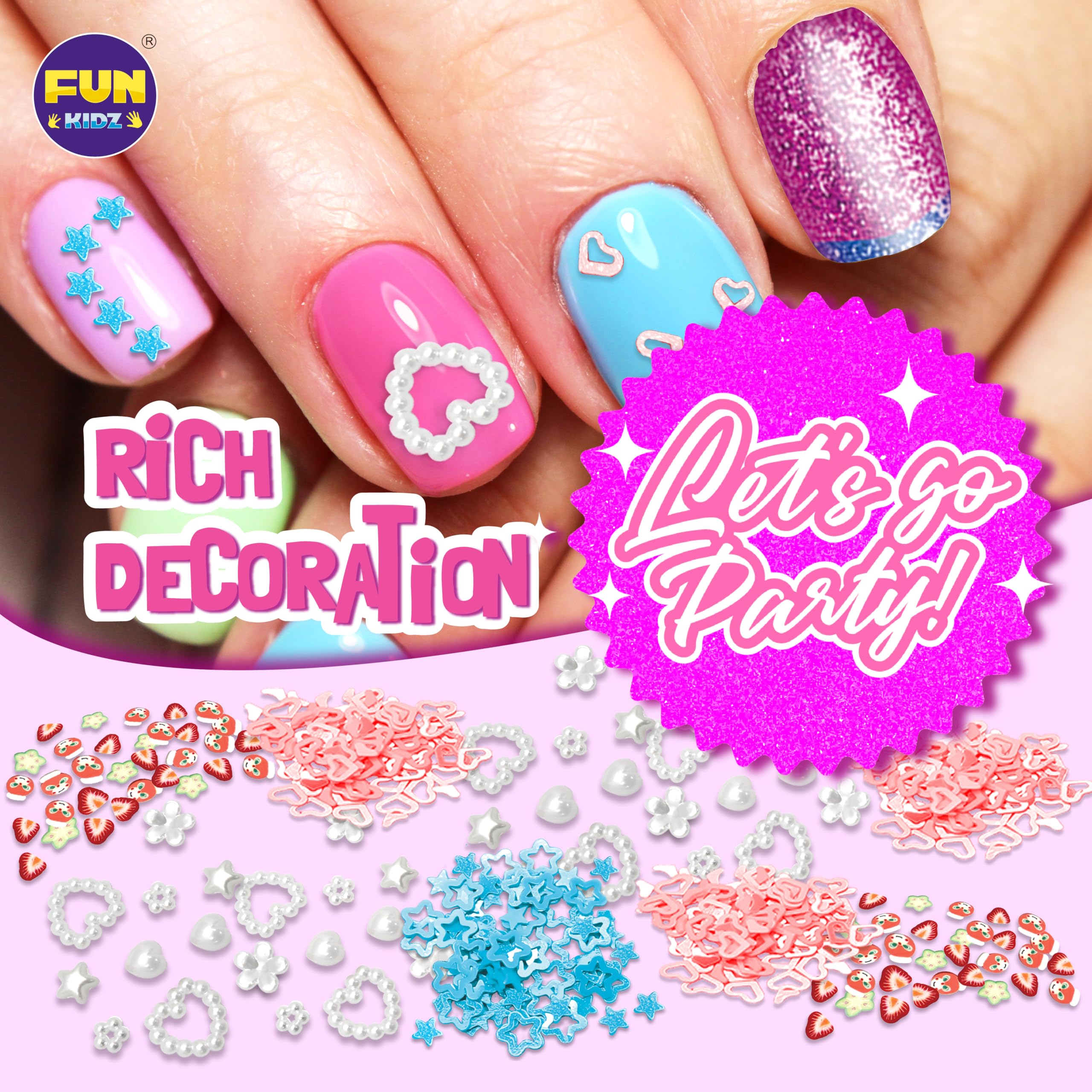 FUN KIDZ Nail Polish Pens Kit – 3-in-1 Nail Art Studio for Girls 7-12
