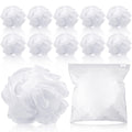 Funnymoom 12 Pcs Travel Size Loofah with Case – Portable White Bath Sponges (25g Each)