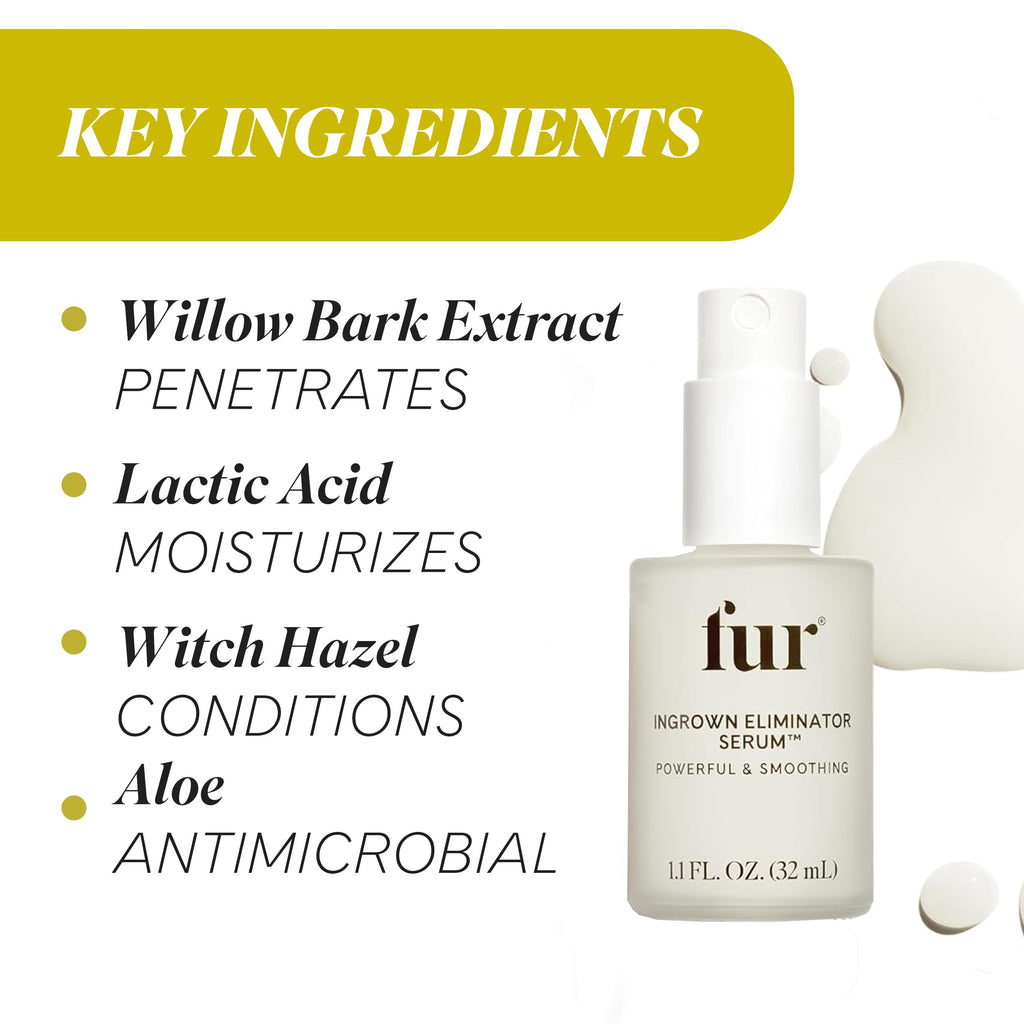 Fur Ingrown Eliminator Serum: Post-Hair Removal Care & Ingrown Treatment | 1.1 fl oz