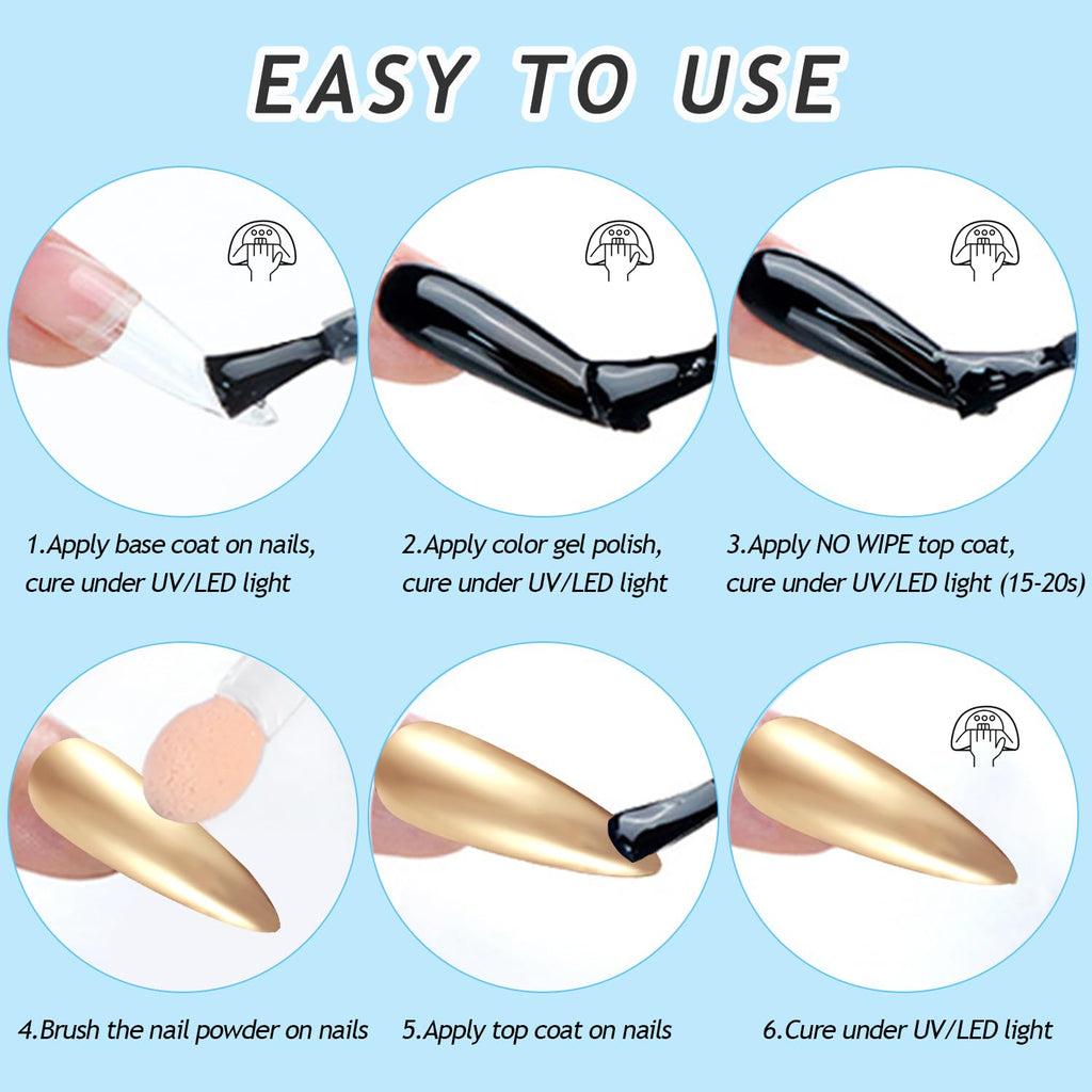 Furtherpretty Chrome Nail Powder Kit – 24 Colors Mirror Finish (36Pcs)