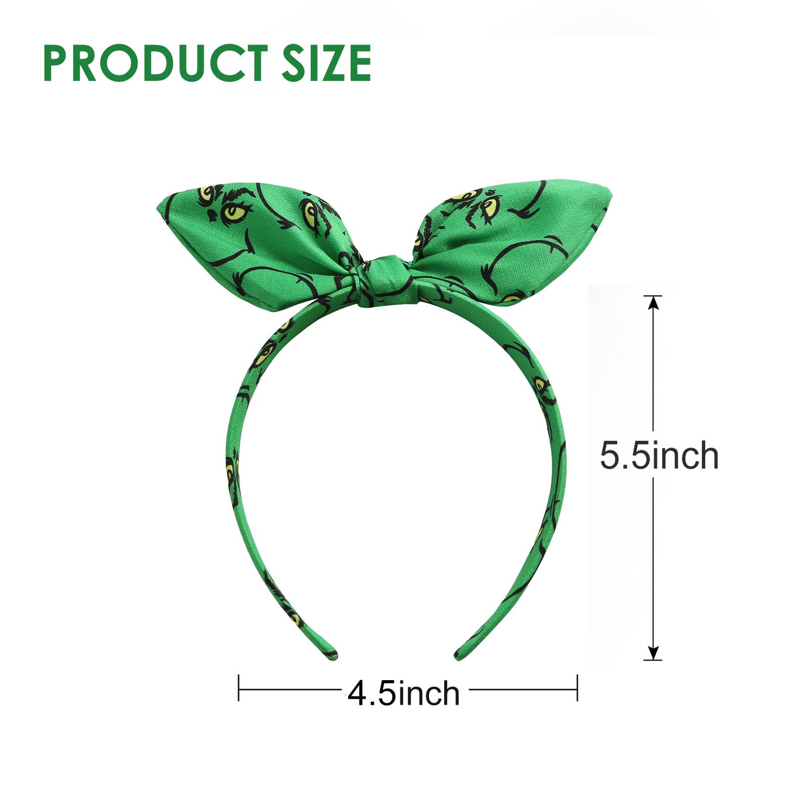 Furutonhe Christmas Knotted Bow Headband for Women – Green Monster Headwear